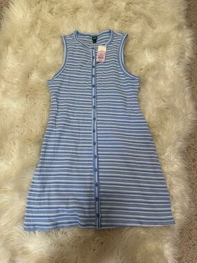 NWT wild fable Blue and White Striped Ribbed Mini Dress
